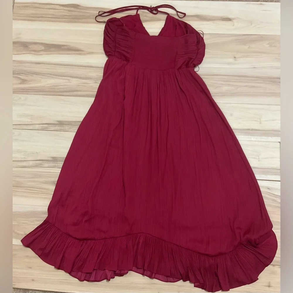 Anthropologie Red Maxi Dress with Ruffled Hem - Picture 10 of 15